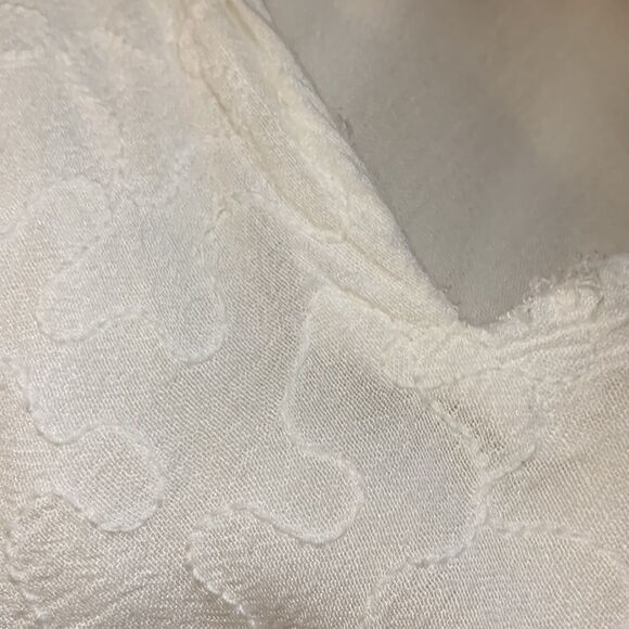 Feelings Free Size white freeflow dress asymmetrical w/cheesecloth like material - Picture 9 of 10